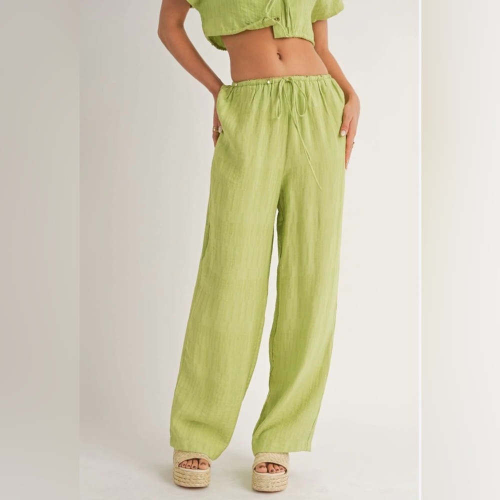 H&M Light Green Wide Leg Pants
